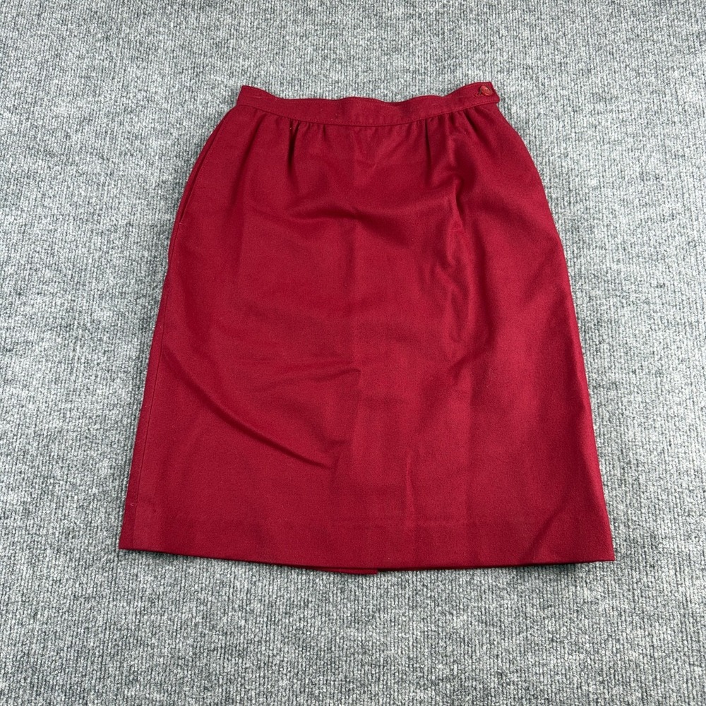 Vintage‎ Pendleton Skirt Womens 4 Red Wool Knee Length High Waist Lined USA